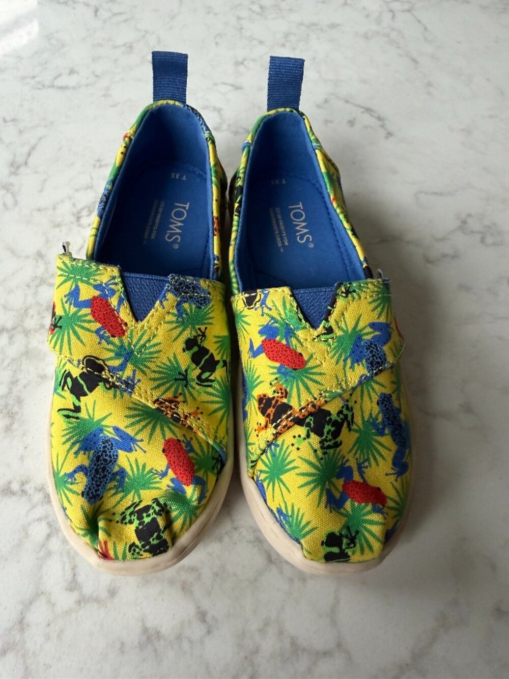 Tom's Shoes - Frog Theme - Kids size 11 toddler - NWOT